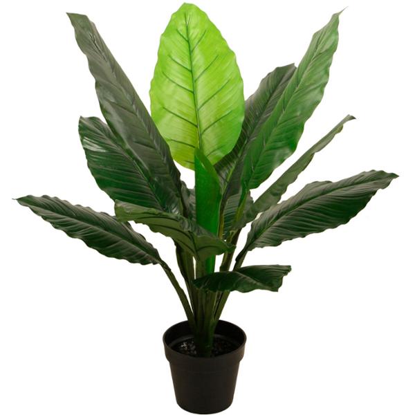 PLANTA CUNA DE MOISÉS DE POLIETILENO ARTIFICIAL 90 X 65 CM CON MACETA DE PLÁSTICO