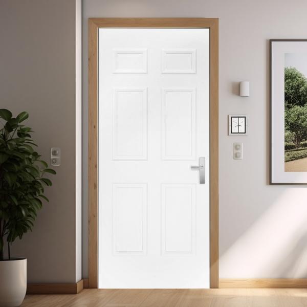 PUERTA 6 PANELES BCO REFRG POLIURETANO 70X213 CM