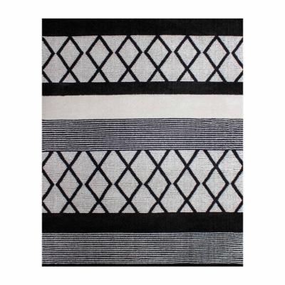 TAPETE PARA SALA POLIÉSTER 160X230 CM NEGRO TRIBAL SUAVE Y RESISTENTE