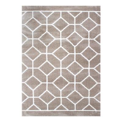 TAPETE PARA SALA POLIÉSTER 160X230 CM BEIGE SUAVE Y RESISTENTE