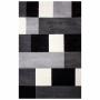 TAPETE PARA SALA POLIÉSTER 200X290 CM GRIS CUADROS SUAVE Y RESISTENTE