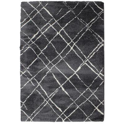 TAPETE PARA SALA POLIPROPILENO 200X290 CM GRIS OSCURO SUAVE AL TACTO