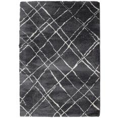 TAPETE PARA SALA POLIPROPILENO 200X290 CM GRIS OSCURO SUAVE AL TACTO