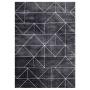TAPETE PARA SALA POLIÉSTER 200X290 CM NEGRO SUAVE Y DURADERO