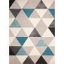 TAPETE PARA SALA POLIPROPILENO 200X290 CM AZUL CON DISEÑO DE TRIÁNGULOS RESISTENTE