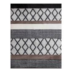 TAPETE PARA SALA POLIÉSTER 200X290 CM BEIGE TRIBAL SUAVE Y RESISTENTE