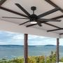 VENTILADOR DE TECHO SOLARIA 72" PARA EXTERIOR CON LED INTEGRADO NEGRO