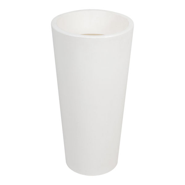 MACETA DE PLÁSTICO REDONDA GRANDE BLANCA MATE 30 CM PARA INTERIOR Y EXTERIOR