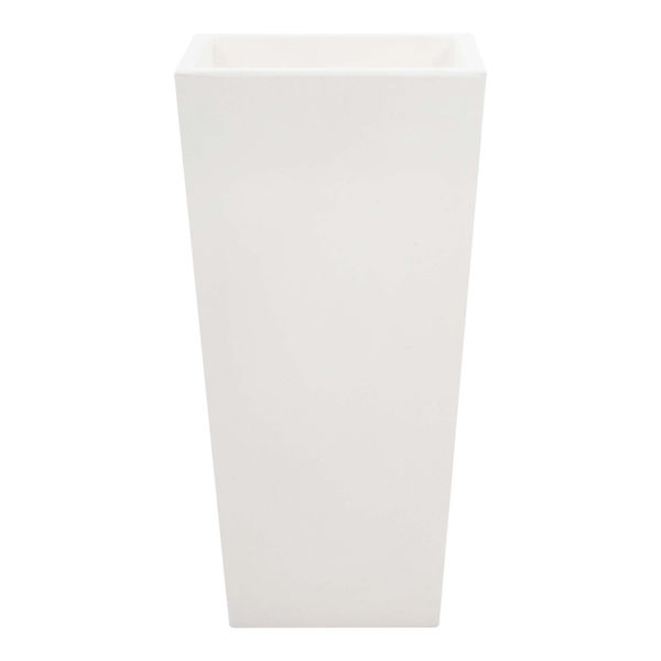 MACETA DE PLÁSTICO TRAPEZOIDAL GRANDE BLANCA 30 CM PARA INTERIOR Y EXTERIOR
