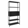 ESTANTE MADERA Y METAL 6 NIVELES 82 X 173 CM INDUSTRIAL
