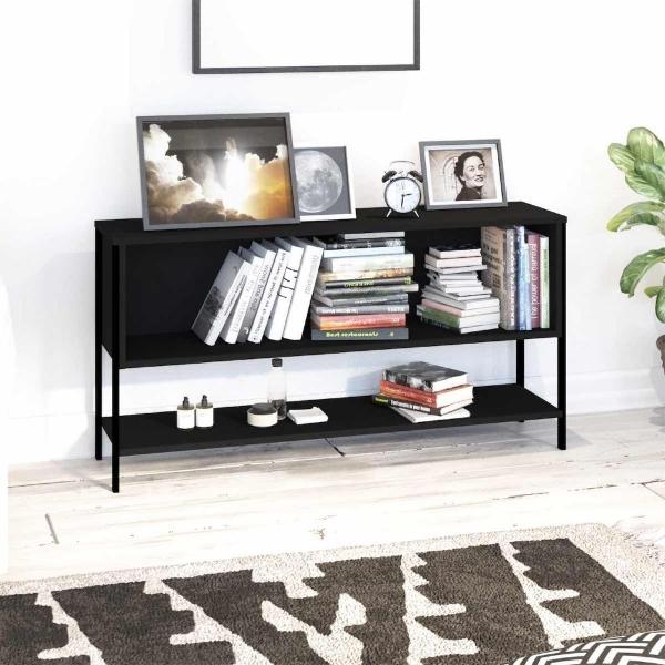 MUEBLE PARA TV PARA 45 PULGADAS MADERA Y METAL NEGRO 122X60.6X29.9 CM