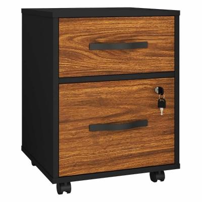 ARCHIVERO ESENCIAL RODANTE CON CERRADURA 2 CAJONES AMPLIOS DISENO ROBUSTO COLOR NEGRO TZALAM