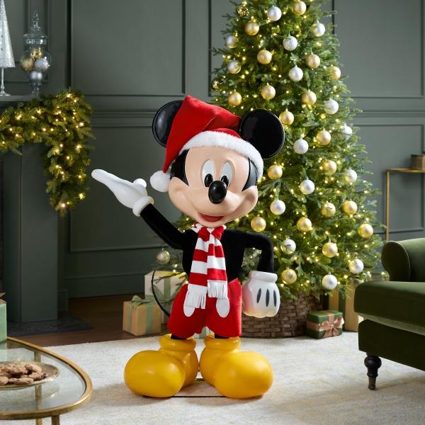 FIGURA NAVIDEÑA ANIMADA MICKEY MOUSE CON MOVIMIENTO Y SONIDO 122 CM