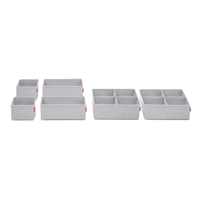JUEGO DE ORGANIZADORES PARA CAJÓN GRIS CLARO 6 PIEZAS