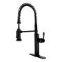 LLAVE PARA FREGADERO MONOMANDO NEGRO CUELLO FLEXIBLE 22" MAYOR MOVILIDAD