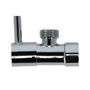 VÁLVULA ANGULAR MANUAL 1/2" X 1/2" DE LATÓN CROMADO