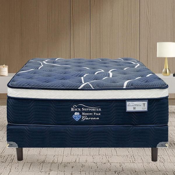 COLCHÓN QUEEN SIZE GARONA DE RESORTES Y MEMORY FOAM FIRME EURO TOP DE 35 CM