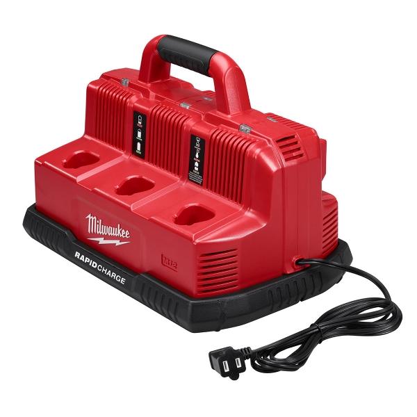 M12 M18 CARGADOR MULTIVOLTAJE CARGA RAPIDA HASTA 6 BATERIAS SIMULTANEAS