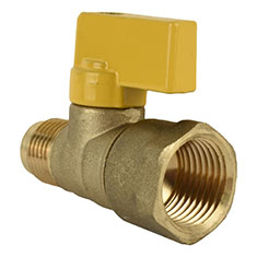 VÁLVULA DE CONTROL RECTA PARA GAS 1/2" X 3/8" DE LATÓN