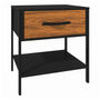 BURÓ OSLO DE MADERA Y METAL NEGRO TZALAM 1 CAJÓN ESTILO INDUSTRIAL ALMACENAMIENTO
