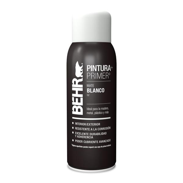 PINTURA EN AEROSOL BLANCO MATE PARA METAL, MADERA Y PLÁSTICO DE SECADO RÁPIDO