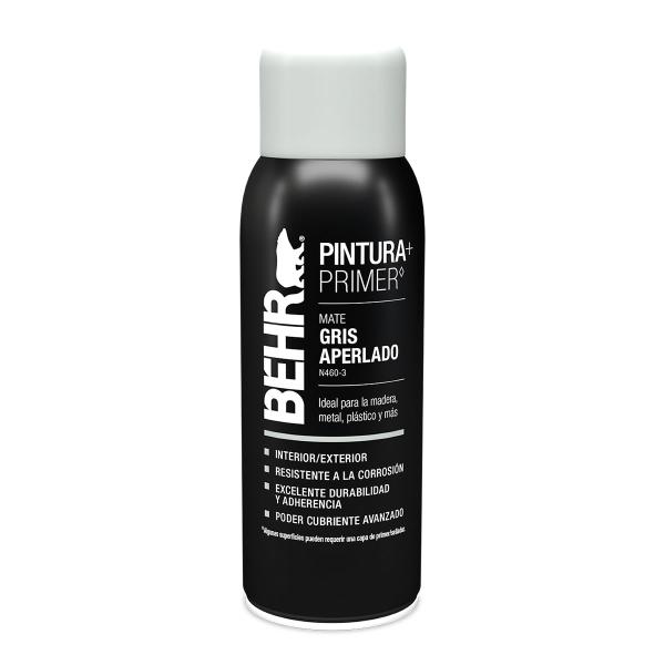 PINTURA EN AEROSOL GRIS APERLADO MATE PARA MADERA METAL PLÁSTICO DE SECADO RÁPIDO