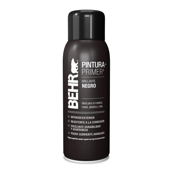 PINTURA EN AEROSOL NEGRO BRILLANTE PARA MADERA METAL Y PLÁSTICO SECADO RÁPIDO