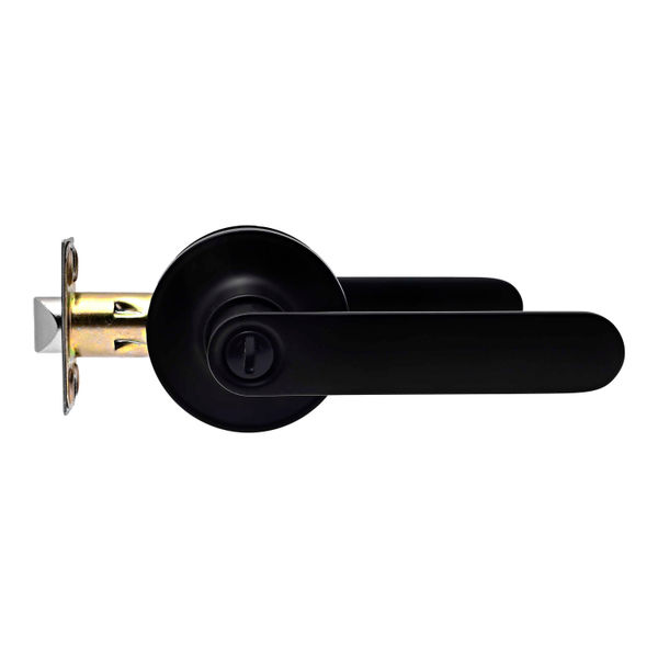 MANIJA PARA PUERTA REVERSIBLE METAL NEGRO MATE PARA BAÑO O RECAMARA INTERIOR