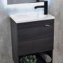 MUEBLE PARA BAÑO FLOTANTE BLEU 24" CAFÉ MELAMINA CON LAVABO, MONOMANDO Y CÉSPOL