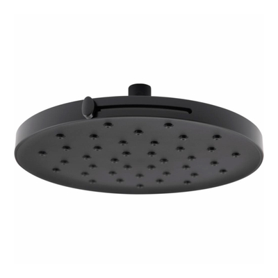 REGADERA PLATO LLUVIA CIRCULAR ABS NEGRO MATE CON CAMBIO DE FLUJO
