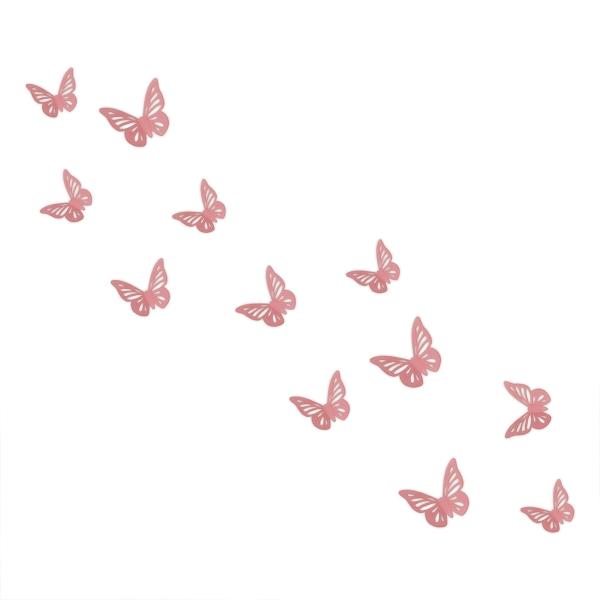 FIGURAS DECORATIVAS MARIPOSAS ROSA VARIOS TAMAÑOS 12 PIEZAS