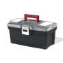 CAJA PARA HERRAMIENTAS PLASTICA 16" CON BANDEJA INTERNA Y COMPARTIMENTOS EXTERIORES