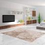 TAPETE PARA SALA POLIÉSTER Y ALGODÓN 120 X 170 CM BEIGE FÁCIL DE LIMPIAR