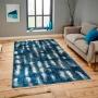 TAPETE PARA SALA POLIÉSTER Y POLIPROPILENO 120X170 CM AZUL FÁCIL DE LIMPIAR