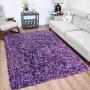 TAPETE PARA SALA POLIÉSTER Y ALGODÓN 120 X 170 CM MORADO FÁCIL DE LIMPIAR