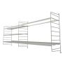 REPISA VINTAGE DUO MODULAR 50 CM X 1.20 M 3 SOPORTES 5 BANDEJAS ACERO BLANCO