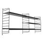 REPISA VINTAGE DUO MODULAR 50 CM X 1.20 M 3 SOPORTES 5 BANDEJAS ACERO NEGRO