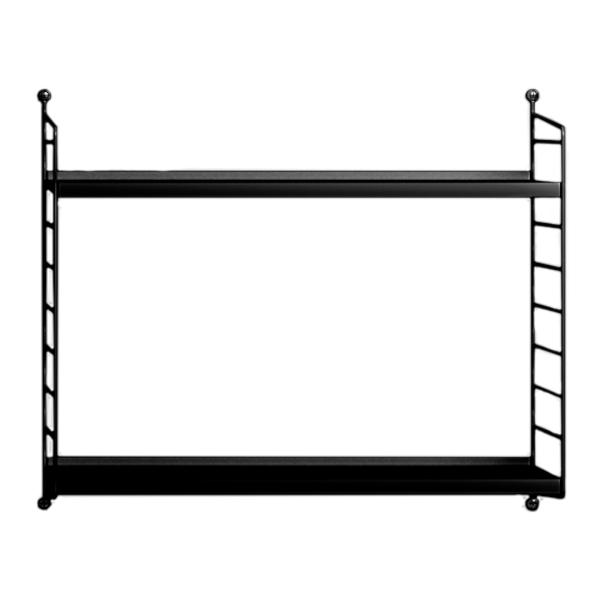 REPISA VINTAGE MODULAR 25 X 22 X 7 CM 2 SOPORTES Y 2 BANDEJAS ACERO NEGRO