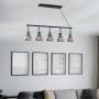 LÁMPARA COLGANTE VINTAGE DE VIDRIO GRIS AHUMADO 5 LUCES