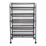 ZAPATERA CON RUEDAS 5 NIVELES GRIS ACERO 43.2 X 62.5 X 90 CM