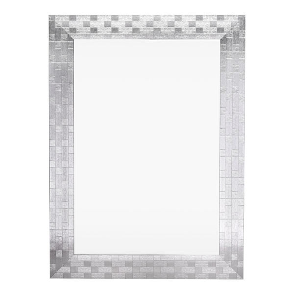 ESPEJO DECORATIVO RECTANGULAR PLATA 95 X 70 CM