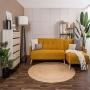 SOFÁ MODULAR EFAISTOS SOFÁ CAMA TELA DE LINO 190 X 160 X 100 CM MOSTAZA SIN COJINES