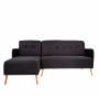 SALA ESQUINERA SOFÁ MODULAR EFAISTOS CONVERTIBLE TELA DE LINO 190 X 84 X 100 CM NEGRO