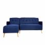SALA ESQUINERA MODULAR EFAISTOS CONVERTIBLE LINO 190 X 84 X 100 CM AZUL SIN COJINES