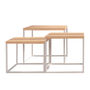 MESA DE CENTRO DECORATIVA FABIAN MDP Y ACERO 43 X 50 X 50 CM BLANCO
