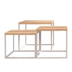 MESA DE CENTRO DECORATIVA FABIAN MDP Y ACERO 43 X 50 X 50 CM BLANCO