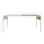 MESA DE CENTRO DECORATIVA METAL Y MADERA 80 X 50 X 35 CM BLANCO