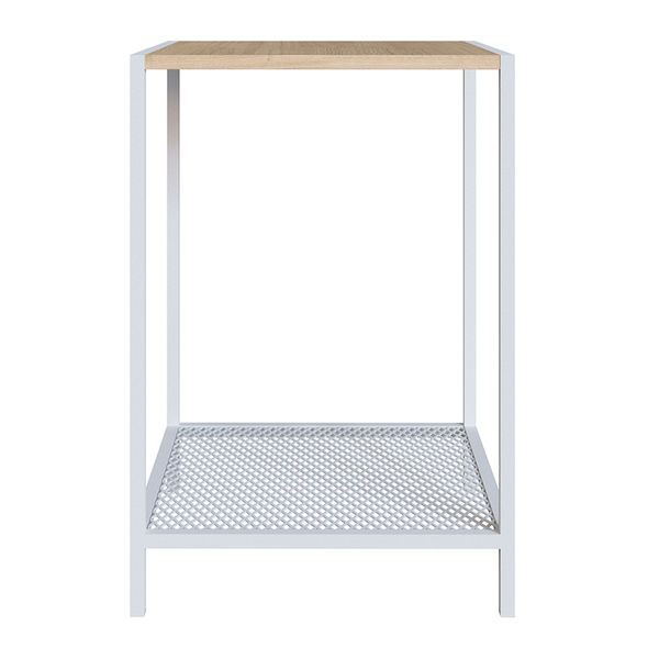 MESA LATERAL AUXILIAR ACERO Y MDP 58 X 40 X 40 CM BLANCO