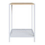 MESA LATERAL AUXILIAR ACERO Y MDP 58 X 40 X 40 CM BLANCO