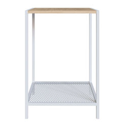 MESA LATERAL AUXILIAR ACERO Y MDP 58 X 40 X 40 CM BLANCO